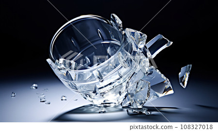 Broken glass cup "AI generated image" 108327018