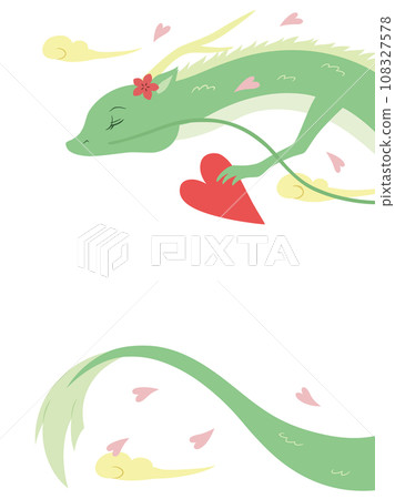 New Year's card material Year of the Dragon Heart and Dragon 108327578