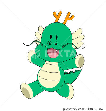 Blue Dragon Character_Vector Emoji Illustration Blue Dragon Character_Vector Emoji Illustration 108328367