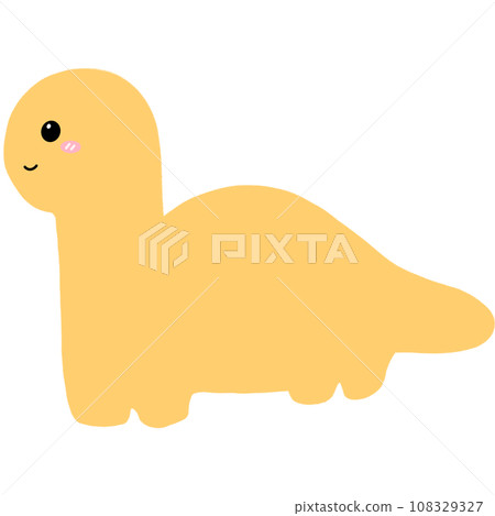 Yellow Dinosaur Cartoon illustration Cute Dinosaur Sticker Dinosaur 108329327