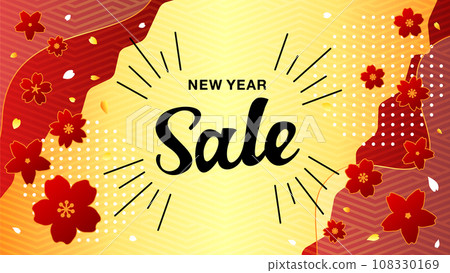 新年、新年和首次銷售的日式背景設計、日式橫幅材料、向量插圖背景 新年、新年和首次銷售的日式背景設計、日式橫幅材料、向量插圖背景 108330169
