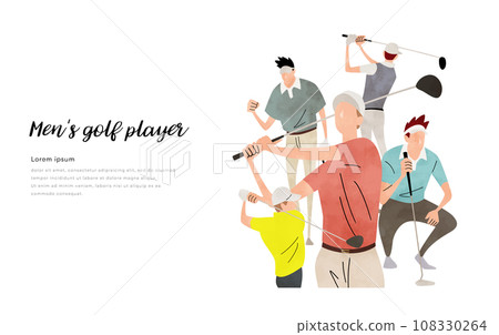 Vector illustration material: men playing golf 108330264