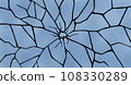 Horizontal blue background image of broken glass 108330289