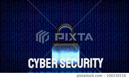 The Cybersecurity text on digital Background 3d rendering The Cybersecurity text on digital Background 3d rendering 108330516