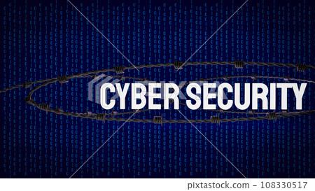 The Cybersecurity text on digital Background 3d rendering 108330517