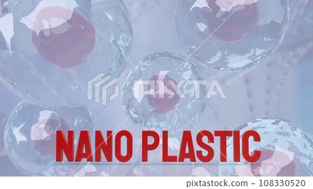 The nano plastic on sci background 3d rendering 108330520