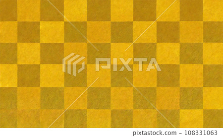 A checkered pattern background material with a Japanese feel. Checkered pattern on gold folding screen. A checkered pattern background material with a Japanese feel. Checkered pattern on gold folding screen. 108331063