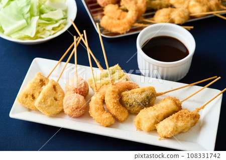 Kushikatsu on a plate Kushikatsu on a plate 108331742