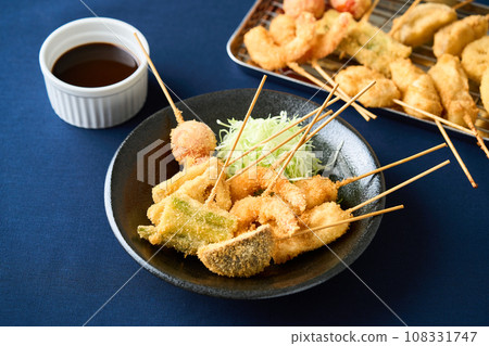 Kushikatsu on a plate 108331747