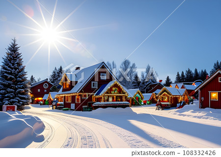 Winter background of snow and frost Winter background of snow and frost 108332426
