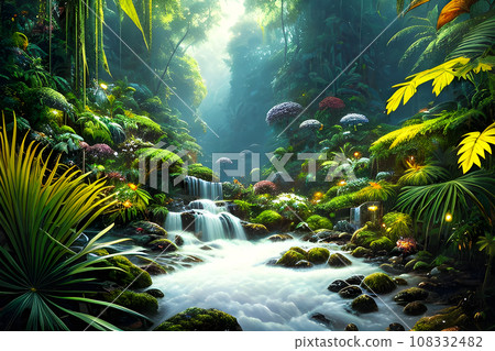 a captivating and magical floral illustration a captivating and magical floral illustration 108332482
