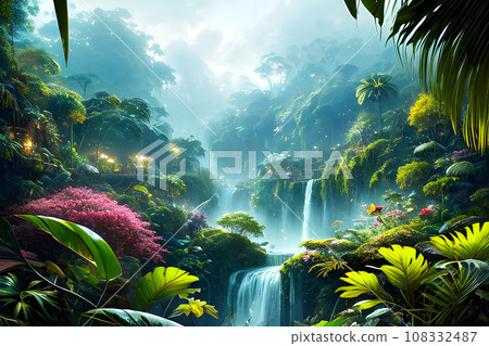 a captivating and magical floral illustration a captivating and magical floral illustration 108332487