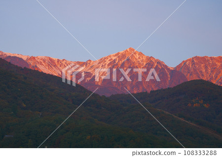 Tengu-no-kami in the Hakuba Mountain Range and Morgenrot in Mt. Yarugatake 108333288