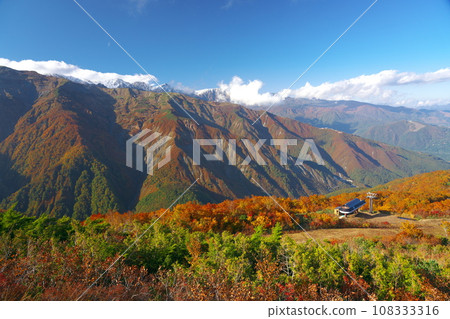 秋天從五龍遠景看到的八方尾根和白馬山脈 108333316