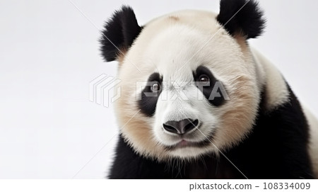 白色背景上的熊貓 108334009