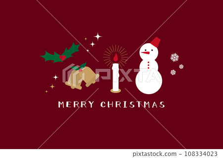 Cute Christmas decorations & snowman greeting cards 108334023