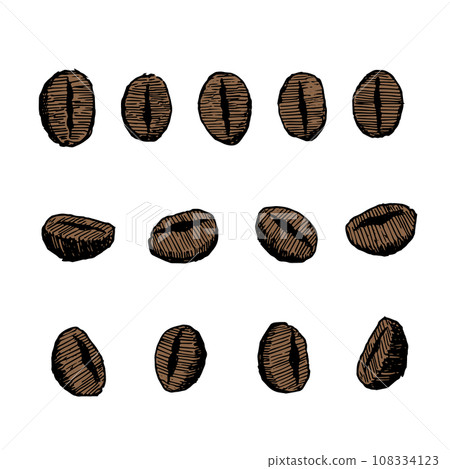 復古咖啡豆插畫集 108334123