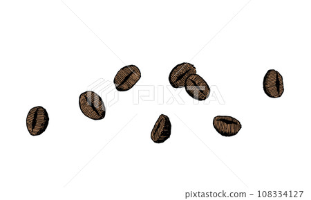 Retro coffee beans illustration set Retro coffee beans illustration set 108334127