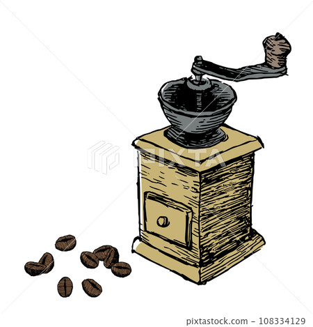 Retro coffee mill illustration set 108334129