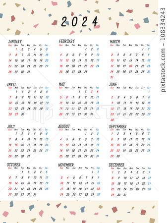 2024 Japanese annual calendar 108334243