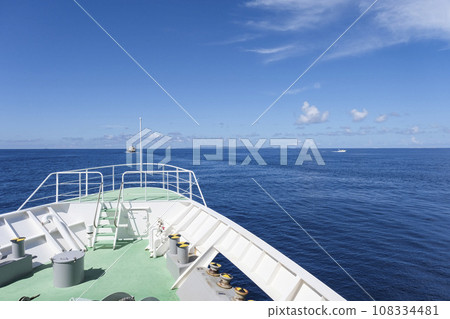 Tokashiki Island seen from the bow of the ferry Tokashiki Island seen from the bow of the ferry 108334481