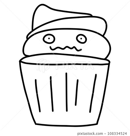 Halloween cupcake drawing Halloween cupcake drawing 108334524