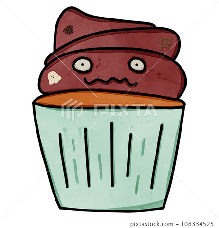 Halloween cupcake drawing Halloween cupcake drawing 108334525