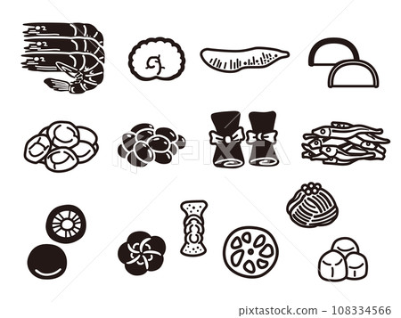 Osechi illustration set (black) Osechi illustration set (black) 108334566