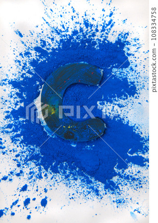 cyan laser powder isolated 108334758