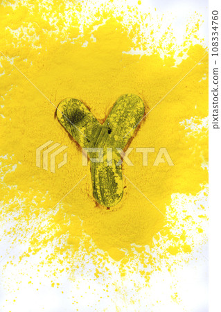 yellow laser powder isolated yellow laser powder isolated 108334760