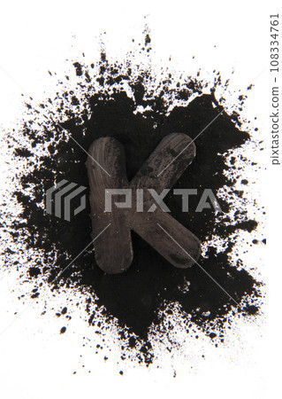 black laser powder isolated black laser powder isolated 108334761