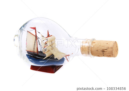 small ship in the glass bottle small ship in the glass bottle 108334856