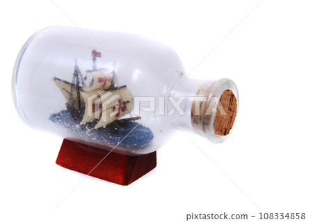 small ship in the glass bottle 108334858