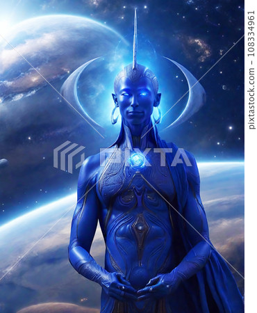 Alien watching over the Earth Extraterrestrial life form (AI generated image) Alien watching over the Earth Extraterrestrial life form (AI generated image) 108334961