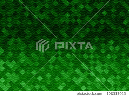 Japanese paper diagonal lattice wave pattern green 108335013