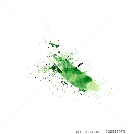 Watercolour drawing of abstract shape spot. White background, different tints of light and dark green with brighter and darker areas make illusion of deepness and 3D effect. For textile print card Watercolour drawing of abstract shape spot. White background, different tints of light and dark green with brighter and darker areas make illusion of deepness and 3D effect. For textile print card 108335053