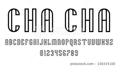 Set of alphabets font letters and numbers 108335100