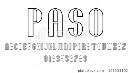 Set of alphabets font letters and numbers 108335102
