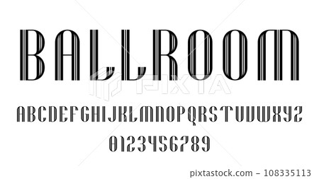 Set of alphabets font letters and numbers 108335113