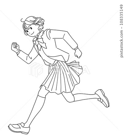 一個開朗的女學生開始跑步 108335149