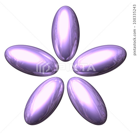 3DCG《5個橢圓球體/橢球體》紫色、紫色 108335243