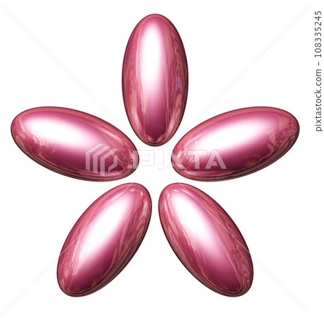 3DCG "5 elliptical spheres/ellipsoids" red, red 3DCG "5 elliptical spheres/ellipsoids" red, red 108335245