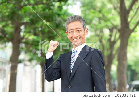 Business senior man fist pump Business senior man fist pump 108335481