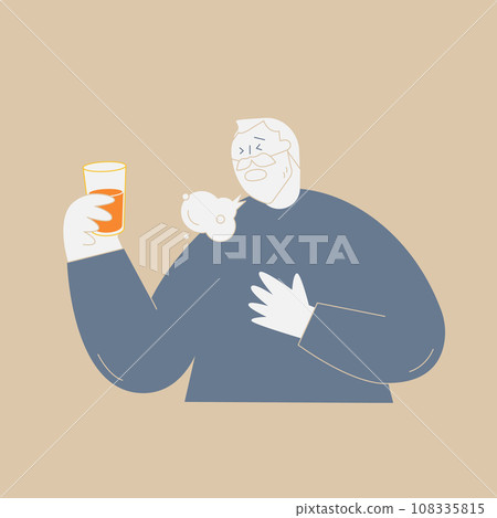 老人被果汁噎住 老人被果汁噎住 108335815