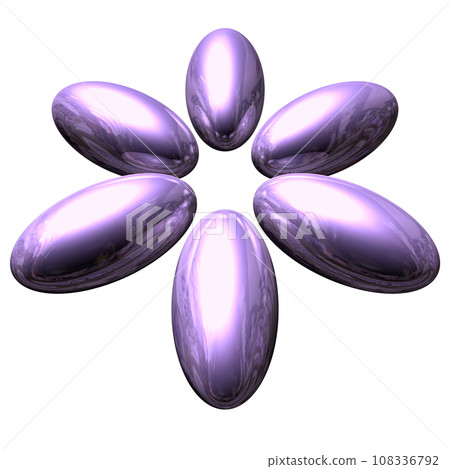 3DCG "6 elliptical spheres/ellipsoids" purple, purple 3DCG "6 elliptical spheres/ellipsoids" purple, purple 108336792