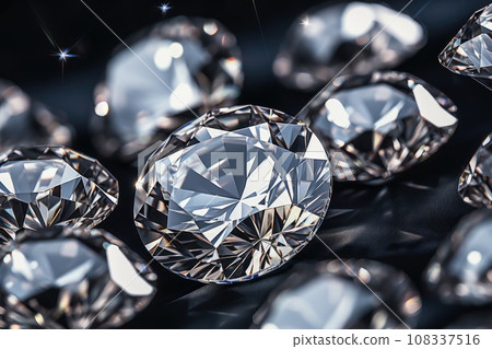 bright light shiny luxury diamonds on black background 108337516