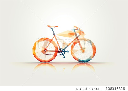Beautiful low poly bicycle on white background Beautiful low poly bicycle on white background 108337828