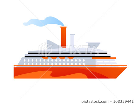 Cruise ship - modern flat design style single isolated image Cruise ship - modern flat design style single isolated image 108339441