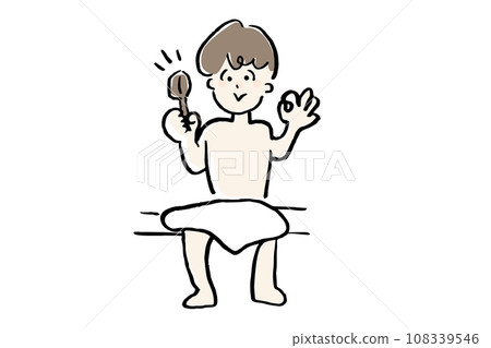 一個男人在桑拿房裡告訴 Roryu OK 108339546