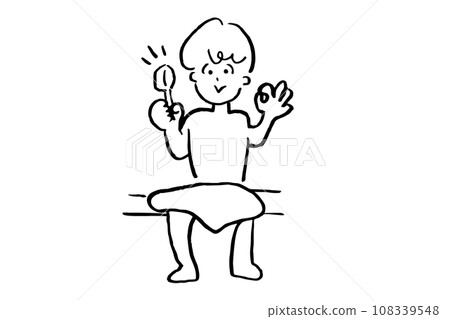 一個男人在桑拿房裡告訴 Roryu OK 108339548